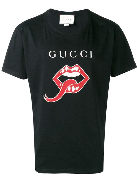 gucci mouth and tongue print t-shirt|gucci polo shirts for men.